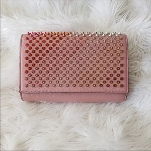 Christian Louboutin Pink Paloma Spike Clutch
